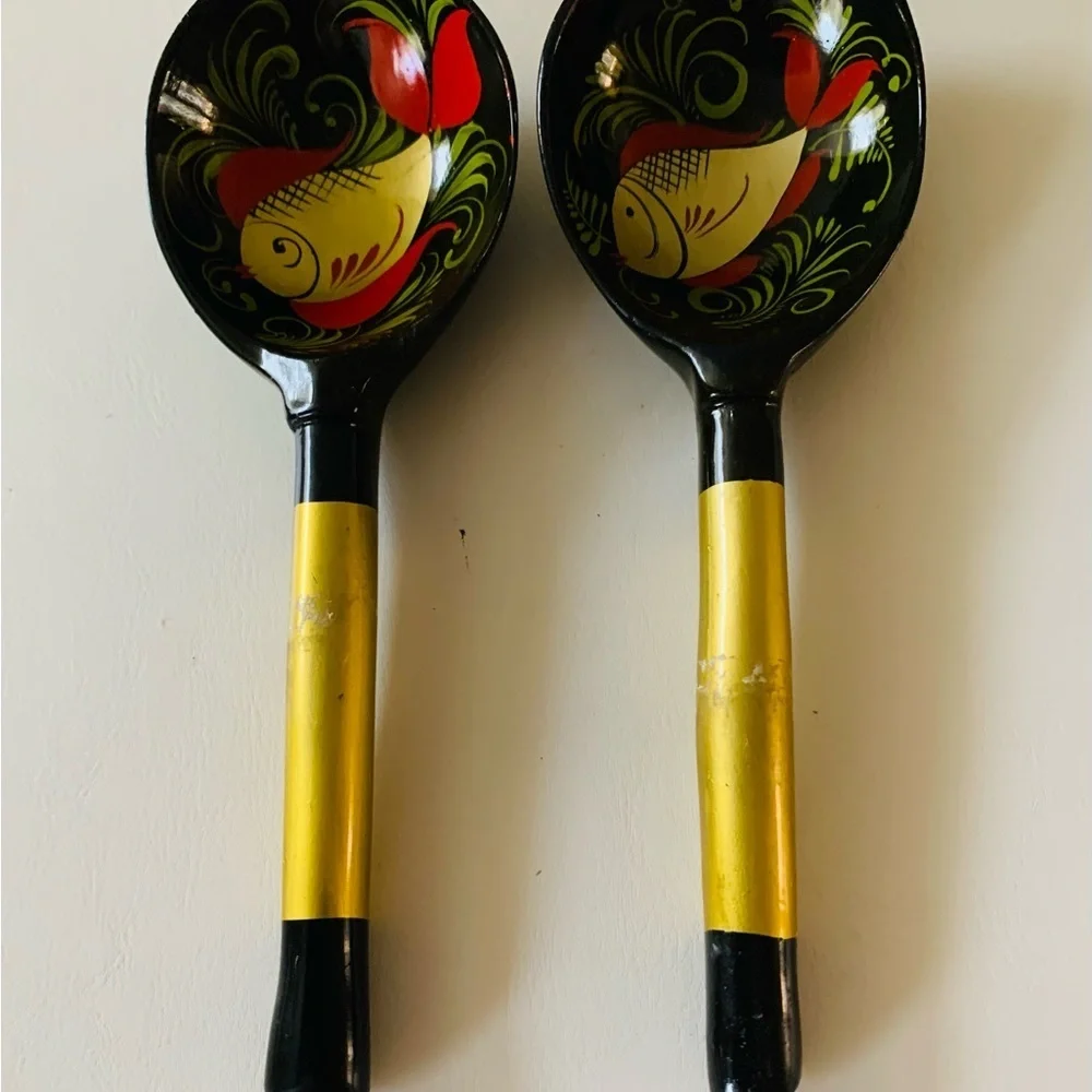 Hand painted wooden spoons
